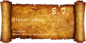 Bleier Tekla névjegykártya